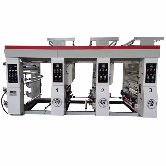 고속 PVC UV 포일 BOPP PE 인라인 대형 형식 2 4 5 6 색상 라벨 종이컵 플라스틱 필름 가방 플렉소그래피 인쇄 기계 가격