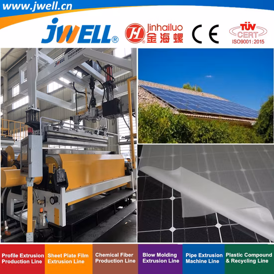 Jwell 플라스틱 기계 중공 플레이트 EVA Poe 태양광 포장 광학 시트 제조업체 및 보드/필름/파이프/프로파일/재활용 압출 기계 공급업체 만들기